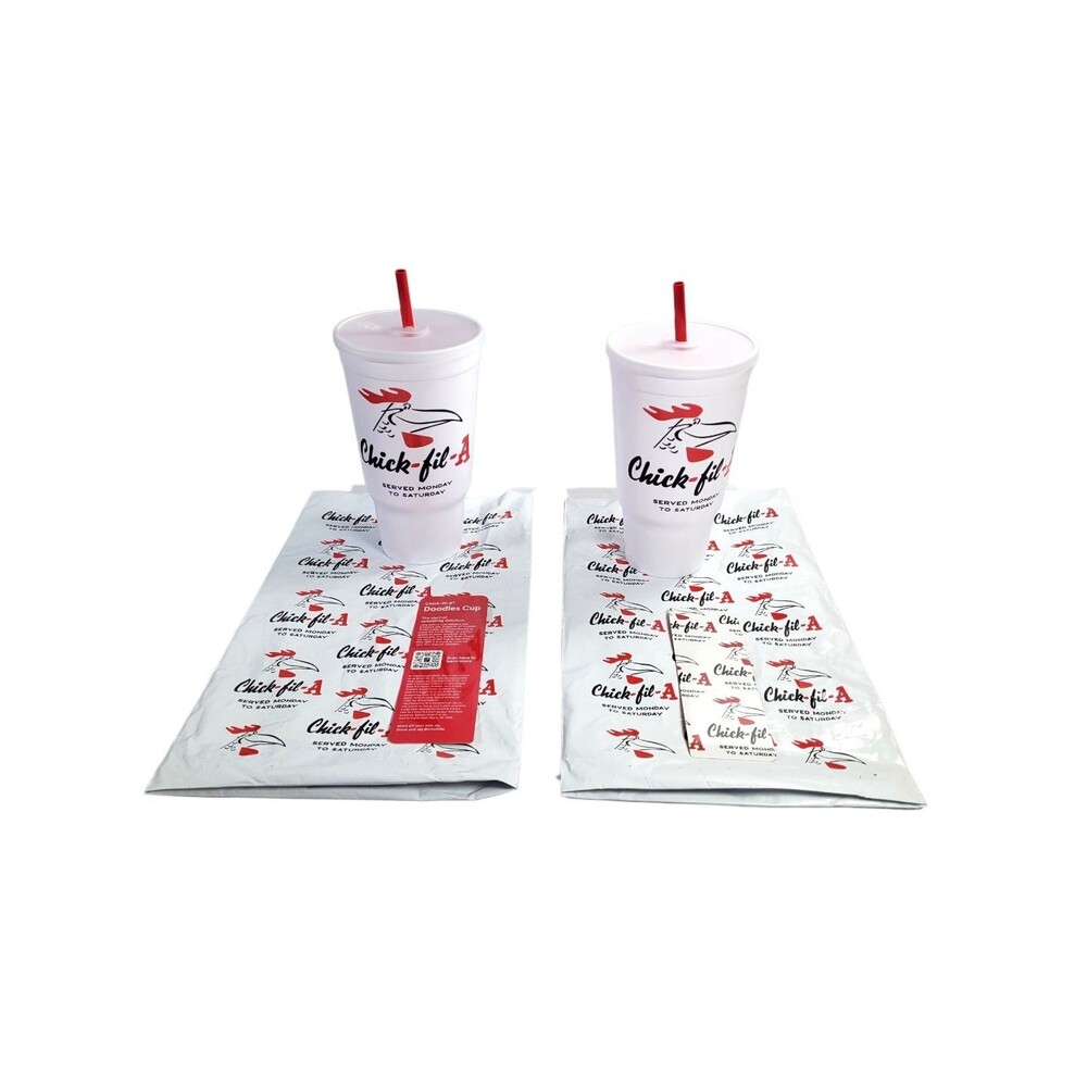 Two 2026 Chick-Fil-A Doodles Collector Cup 1st In Series Reusable Classic Cup